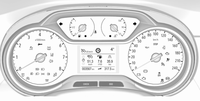 Opel Crossland X Instrukcja Obslugi Zestaw wskaźników